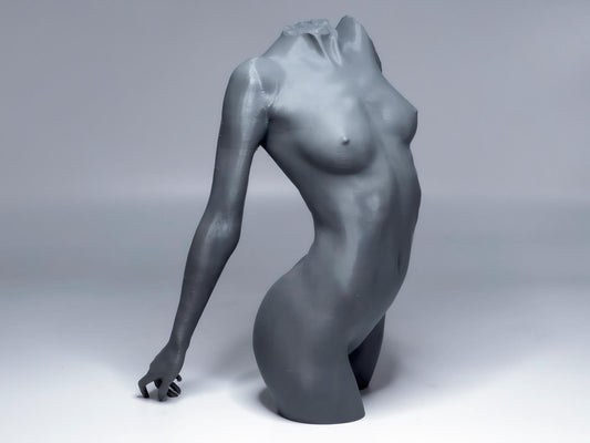 Female figure anatomy model for artists. Studio reference sculpture for studying weight shift, torso structure, and lighting.