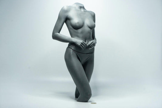 Female standing figure anatomy model for artists. Studio reference sculpture for studying weight shift, posture, and structural form.