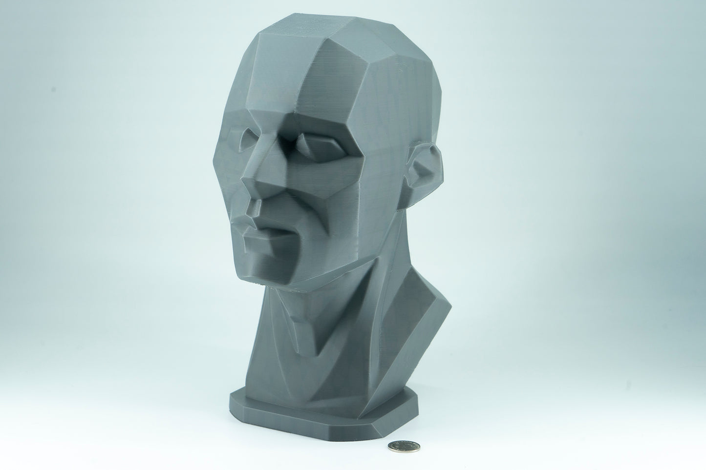 Precision planar head reference tool for artists studying light, value, and facial structure. Made to order in studio-ready sizes.