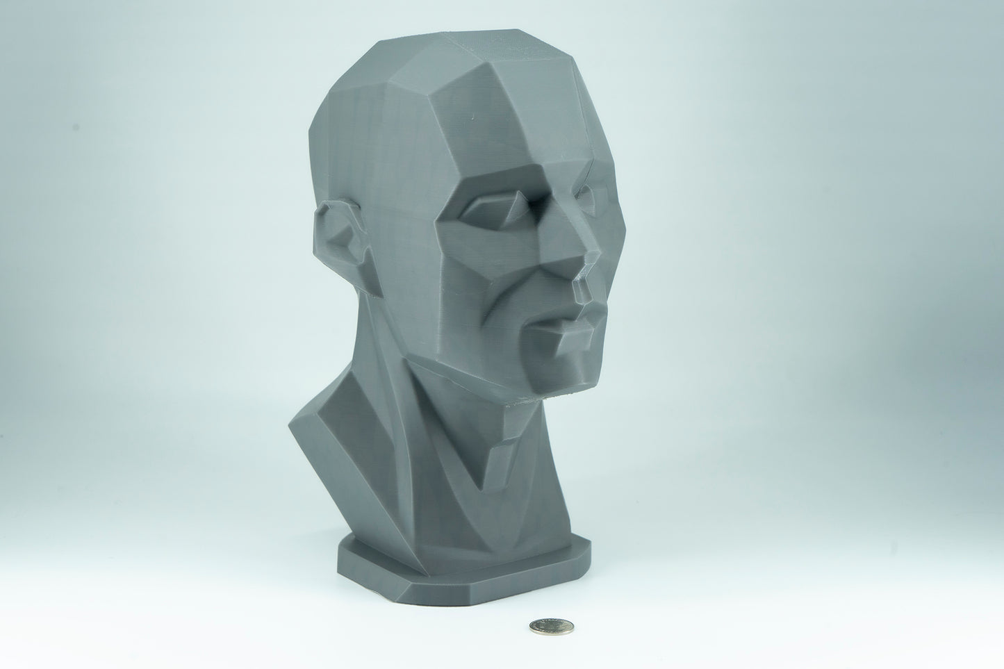 Precision planar head reference tool for artists studying light, value, and facial structure. Made to order in studio-ready sizes.