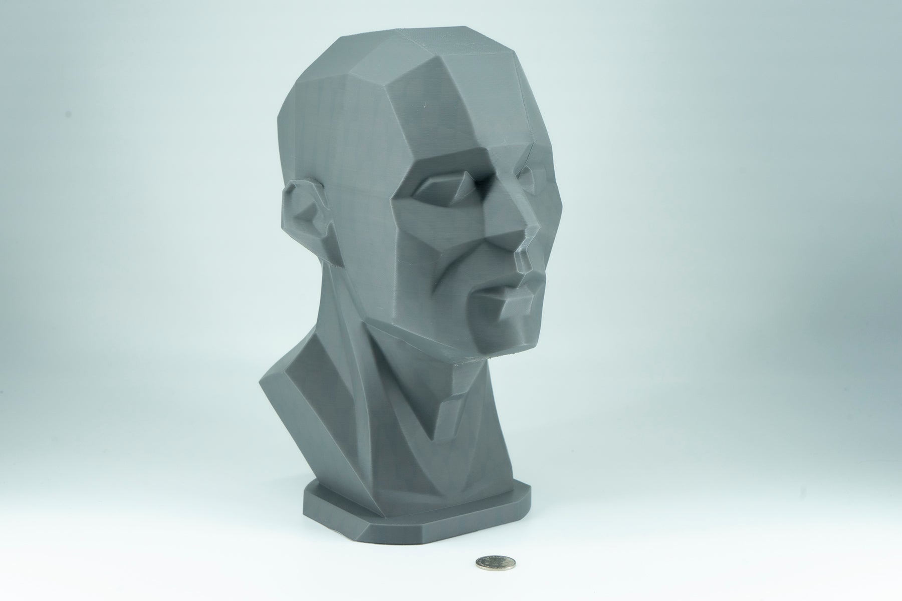 Precision planar head reference tool for artists studying light, value, and facial structure. Made to order in studio-ready sizes.