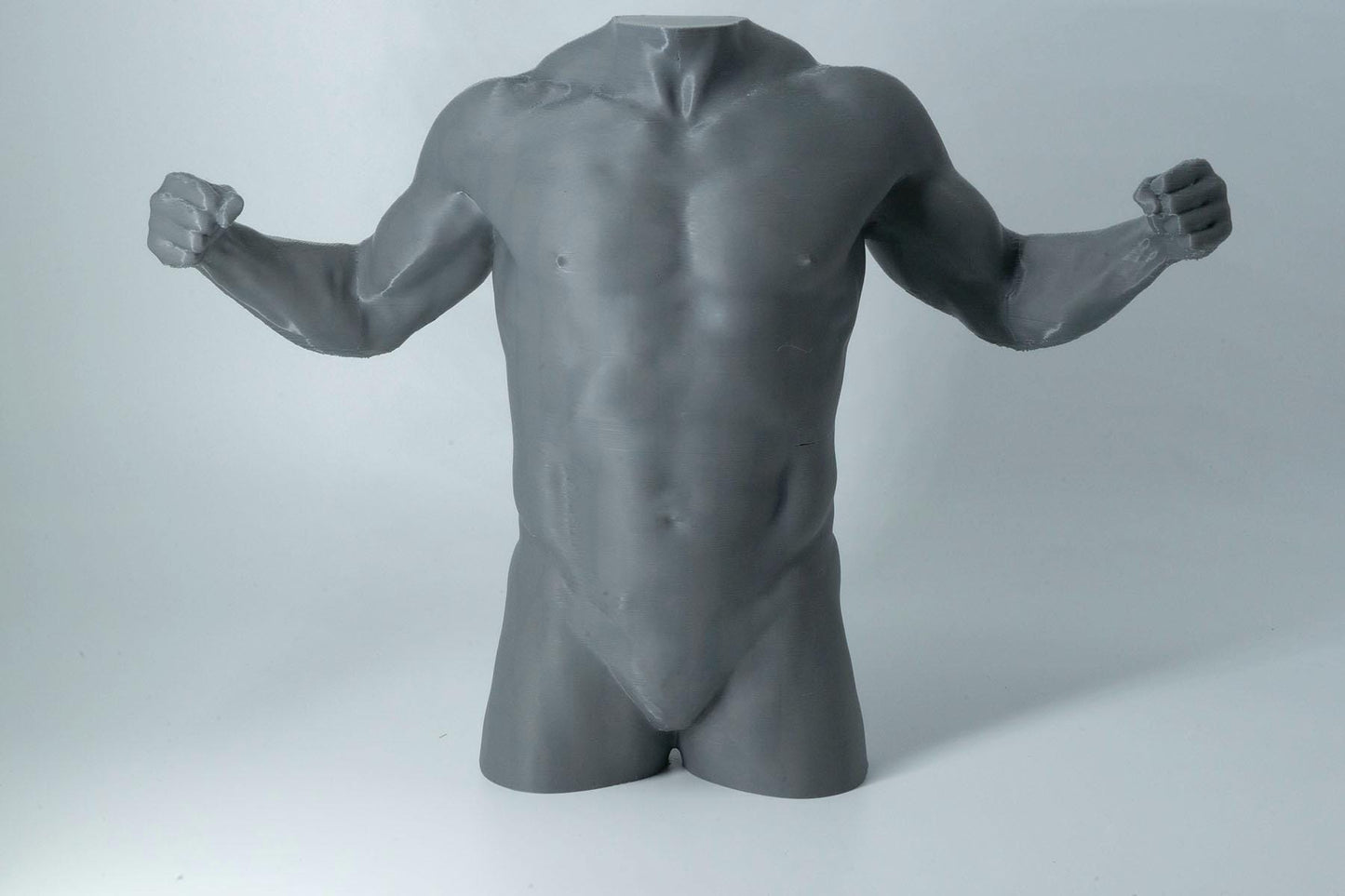 Male torso sculpture for artists. Detailed back anatomy reference model, 3D printed in PLA+. Perfect for figure drawing study or modern studio décor.