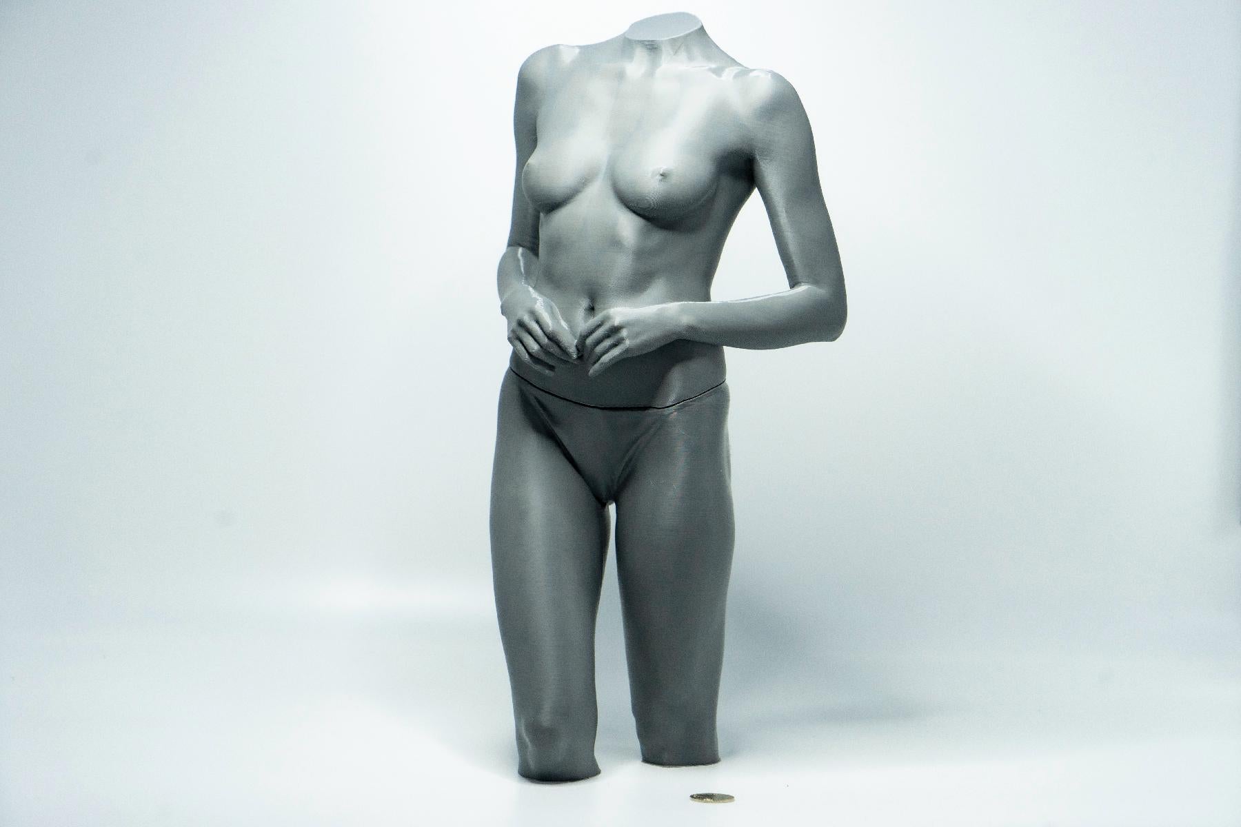 Female standing figure anatomy model for artists. Studio reference sculpture for studying weight shift, posture, and structural form.