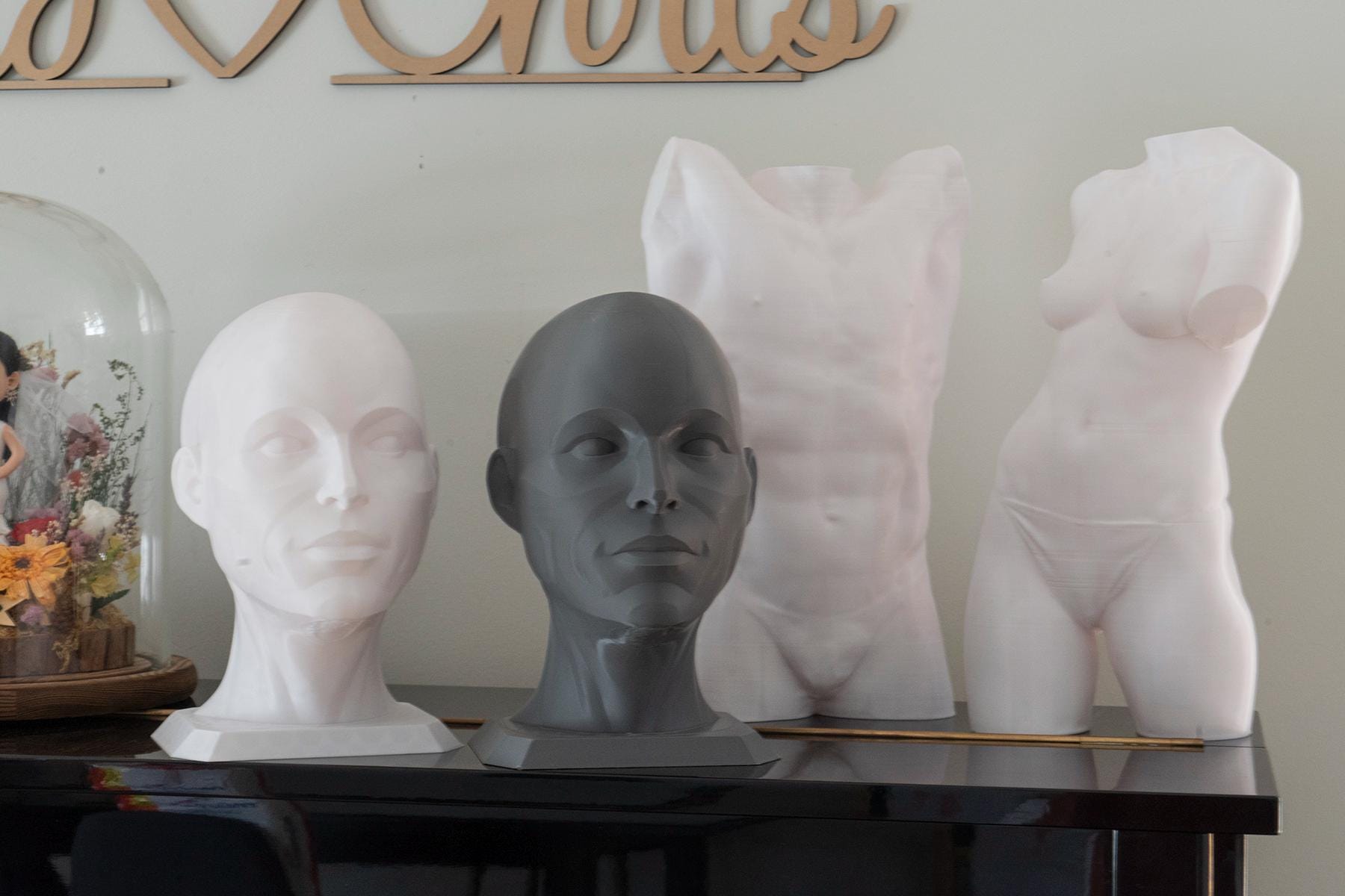 Female planar head sculpture designed for artists. Precision anatomy model for studying facial structure, planes, and value under light.