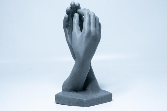 Rodin-style hand sculpture study model for artists and collectors. Expressive anatomical form for studio or interior display.