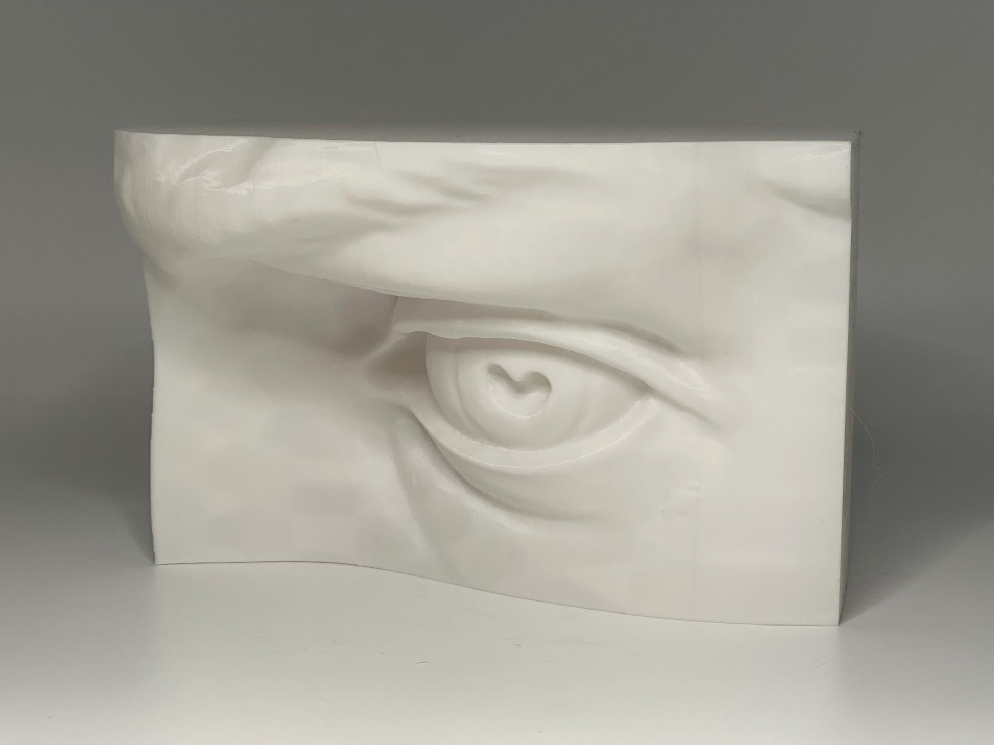 Left Eye of David study model inspired by Michelangelo. Anatomy reference tool for artists studying structure, light, and facial construction.