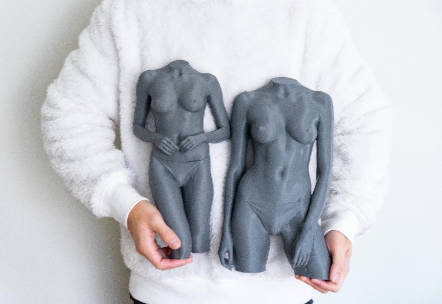 Female standing figure anatomy model for artists. Studio reference sculpture for studying weight shift, posture, and structural form.