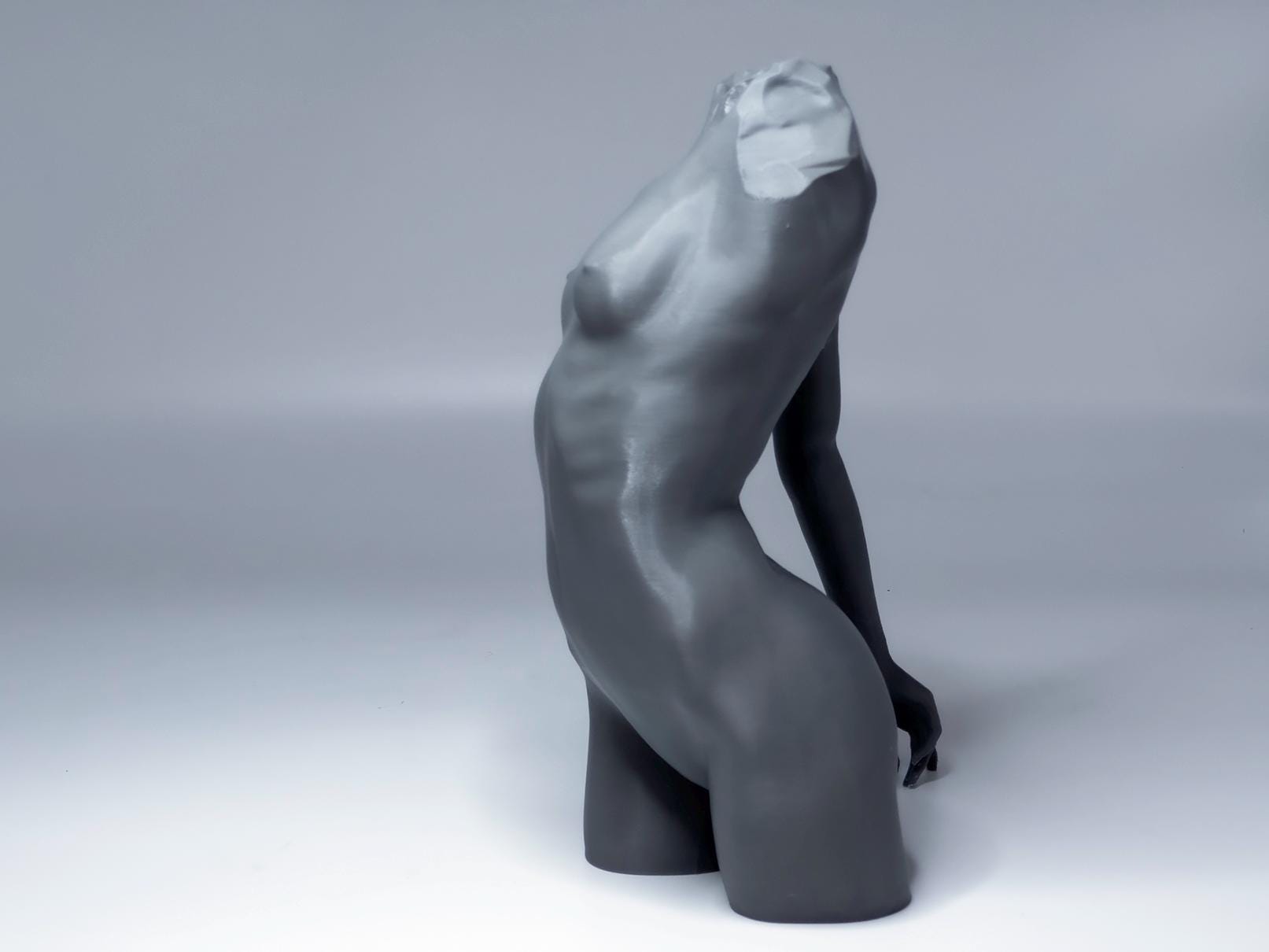 Female figure anatomy model for artists. Studio reference sculpture for studying weight shift, torso structure, and lighting.