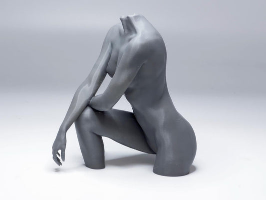 Kneeling female figure sculpture designed for artists studying anatomy, balance, and structural form.